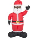 Inflatable Indoor and Outdoor Christmas Decoration - Black Santa - 8 feet - Christmas Inflatables - Vacation Inflatable