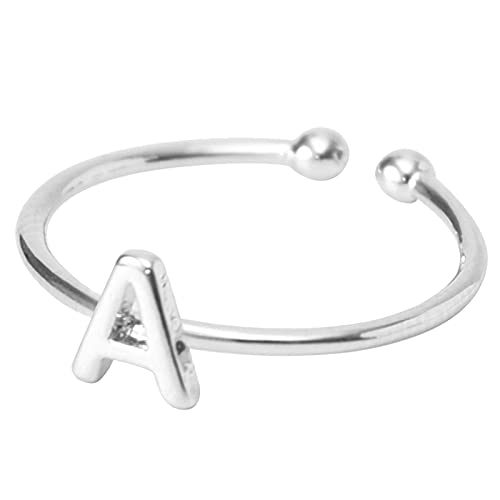 Initial Letter Ring for Women Girls Alphabet Adjustable Open Ring Minimalistic Statement A-Z Name Rings Gift for Women