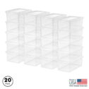 Inspired Essentials 5 Qt. Plastic Storage Bins with Lids, Clear, Stackable Totes, Containers 20Pk