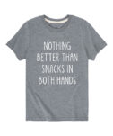 Instant Message Tee Shirts HEATHER - Heather Gray 'Nothing Better Than Snacks In Both Hands' Tee - Toddler & Kids