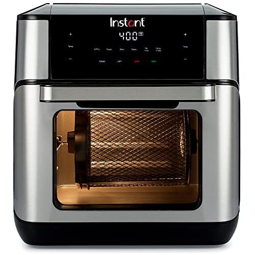 Instant Vortex Plus 10 Quart Air Fryer, Rotisserie and Convection Oven, Air Fry, Roast, Bake, Dehydrate and Warm, 1500W, Stainless...