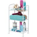 IRIS USA, 3-Tier Wire Rolling Kitchen and Laundry Cart, White