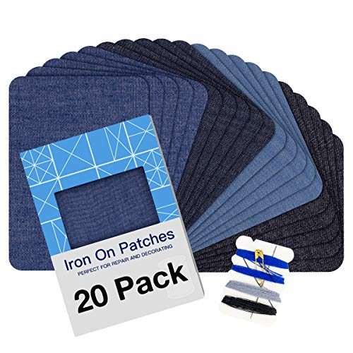 Iron on Patches for Clothing Repair 20PCS, Denim Patches for Jeans Kit 3