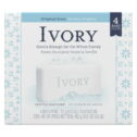 Ivory Bar Soap, Original Scent, All Skin Types, 4 Count, 4 Ounces Each