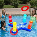 Ixir Inflatable Ring Toss Pool Game Toys Floating Swimming 4 Pcs Adult for Multiplayer Kid Multicolor