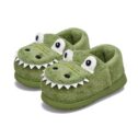 JACKSHIBO Toddler Girls Boys Winter Warm Slippers Plush Aline Cute Cartoon Dinosaur Bedroom House Indoor Shoes