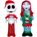 Jack Skellington and Sally Nightmare Before Christmas 5FT Airblown Inflatable Outdoor Decoration Set
