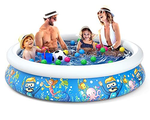 Jasonwell Inflatable Kids Kiddie Pool - Wading Pool for Toddler Durable Swimming Pool Family Above Ground Pool Summer Outside Round...