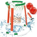 JBee Ctrl Pool Basketball Hoop Toddler Basketball Hoop Indoor for Kids Adults with 2 Pool Balls and Pump, Floating Inflatbale...