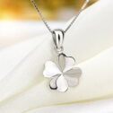 Jewelry On Clearance Women'S Four-Leaf Of Design Of Necklace Silver