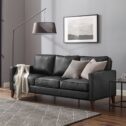 Jianna Faux Leather Sofa, Black
