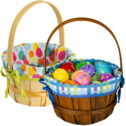 JOYIN 2 Pcs Easter Natural Woven Woodchip Basket with Handle and Liner for Mens Kids, Wicker Wooden Picnic Basket for...