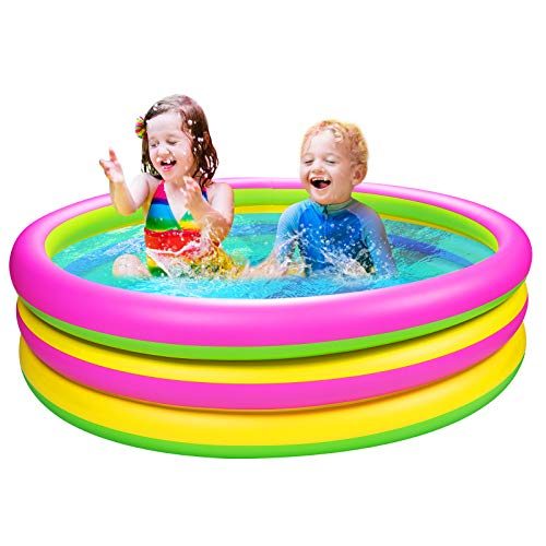 Joyjoz Kiddie Pools 60'' X 15'' Pool for Kids Inflatable Baby Pool Swimming Pools Large Blow Up Pools 3 Rings...