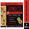 JUNKLESS Non-GMO Delicious Chewy 100% Real Strawberries Granola Bars, 1.1 oz, 8 Count