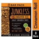 JUNKLESS Non-GMO Delicious Chewy Cinnamon Roll Granola Bars, 1.1 oz, 8 Count
