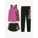 Justice Girls Active Tank, Short, and Legging, 3-Piece Outfit Set, Sizes XS-XLP