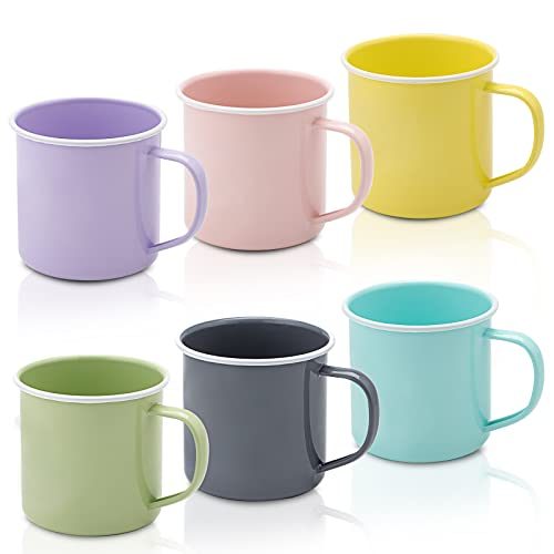 Kanmart Camping Mugs, 12 Oz Multi Colored Coffee Mugs for Coffee, Tea, Cocoa and Mulled Drinks, Portable & Easy Clean,...