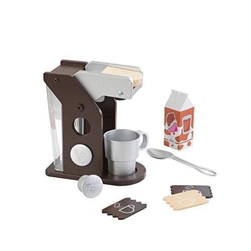 KidKraft Children's Espresso Coffee Set - Role Play Toys for The Kitchen, Play Kitchen Accessories, Gift for Ages 3+