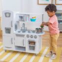 KidKraft Vintage Wooden Play Kitchen with Pretend Ice Maker and Play Phone, White