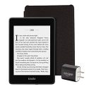 Kindle Paperwhite Essentials Bundle including Kindle Paperwhite - Wifi, Ad-Supported, Amazon Leather Cover, and Power Adapter