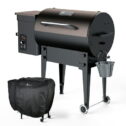 KingChii 456 sq. in Wood Pellet Smoker & Grill BBQ with Auto Temperature Controls, Folding Legs for Outdoor Patio RV...