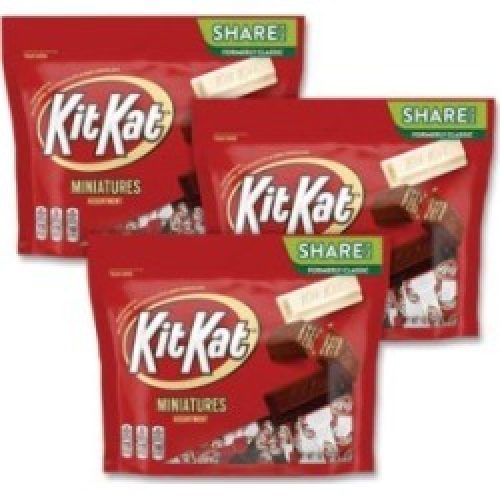 Kit Kat Miniatures Share Pack Party Bag, Assorted, 10.1 Oz Bag, 3/Pack (Grr24600434)
