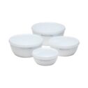Kitchenaid 4-piece Prep Bowl Set with Lids in White and Assorted Sizes