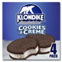 Klondike Frozen Dairy Dessert Sandwiches Cookies and Creme, Ice Cream Alternative, 4 fl oz, 4 Count