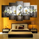 Kokovifyves Clearance Sales！Fashion Wall Art Canvas Painting 5 Pieces Mangnolia Flower