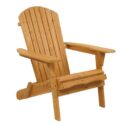 Ktaxon Folding Wooden Adirondack Chair with Natural Wooden Finish