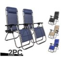 Ktaxon Zero Gravity Chairs Case Of (2) Blue Lounge Patio Chairs Outdoor Yard Beach