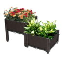 Ktaxon Raised Garden Bed Kit Planter Box Plastic Planting Box 2 Boxes Free Splicing for Indoor and Outdoor Use