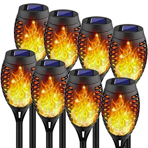 Kurifier Solar Lights Outdoor, 8Pack Solar Torch Light with Flickering Flame, Security&Waterproof/Festive&Romantic Decoration Landscape Mini Outdoor Lights for Yard, Patio,...