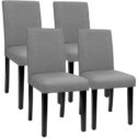 Lacoo Dining Chairs Modern Upholstered Set of 4 Fabric Dining Chairs with Wood Legs, Gray