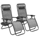 Lacoo Patio Zero Gravity Chair Textilene Fabric Pack of 2, Double Gray