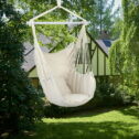 Large Hammock Chair Swing, Relax Hanging Rope Swing Chair with Detachable Metal Support Bar & Two Seat Cushions, Cotton Hammock...
