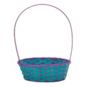 Large Teal/purple Bamboo Easter Basket, Way To Celebrate