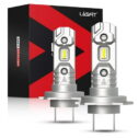 Lasfit H7 LED Headlight Bulbs, High Beam/Low Beam/Fog Light-Wireless Noiseless 40W 4000LM 6000K 1:1 Design with Halogen Bulb | 2...