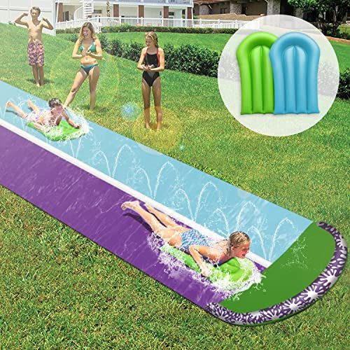 Lawn Water Slide for Kids and Adults - 20FT Long Giant Adult Water Slide for Outside with 2 Surfboards, Build...