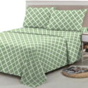LDC Lux Decor Collection Microfiber Bed Sheet Set, Deep Pocket Full Bed Sheets Bedding Set - Green