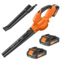 Leaf Blower, 20V Cordless Leaf Blower with 2 x 2.0 Ah Battery & Charger, Electric Leaf Blower for Lawn Care,...