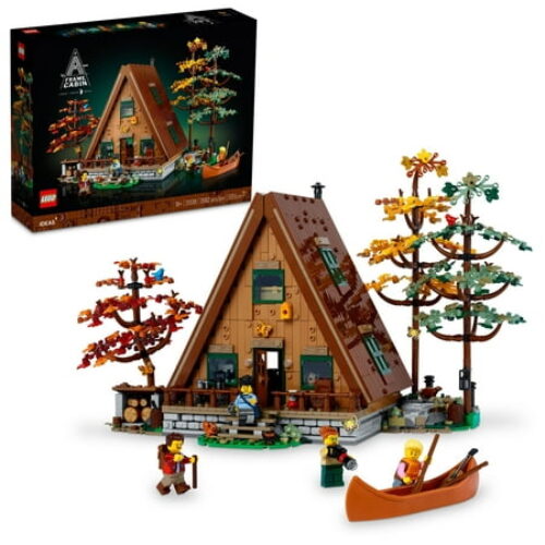 LEGO Ideas A-Frame Cabin Collectible Display Set, Buildable Model Kit for Adults, Gift for Nature and Architecture Lovers, Includes 4...