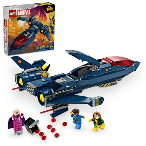 LEGO Marvel X-Men X-Jet Toy Plane Model Building Kit, Disney Plus Inspired X-Men Building Toy for Kids with 4 Marvel...