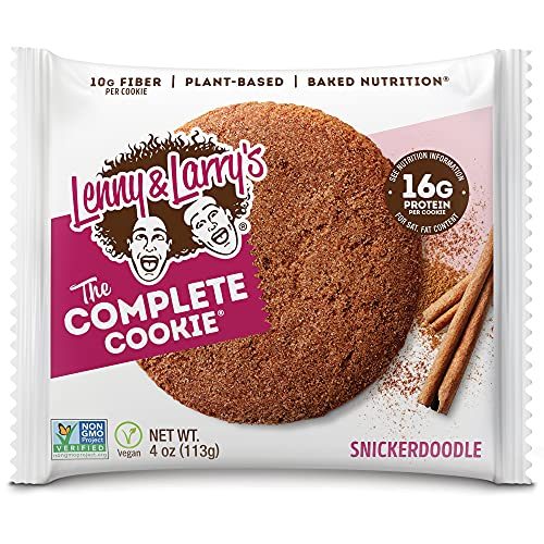 Lenny & Larry's The Complete Cookie, Snickerdoodle, Soft Baked, 16g Plant Protein, Vegan, Non-GMO, 4 Ounce Cookie (Pack of 12)
