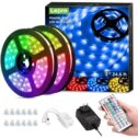 Lepro 50ft LED Strip Lights, Ultra-Long RGB 5050 LED Strips with Remote Controller and Fixing Clips, Flexible Color Changing 5050...