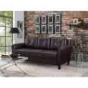 Lifestyle Solutions Norwalk Sofa in Java Brown Faux Leather