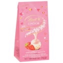 Lindt Lindor Valentine's Strawberries And Cream White Chocolate Candy Truffles Mini Bag, 0.8 oz. Bag