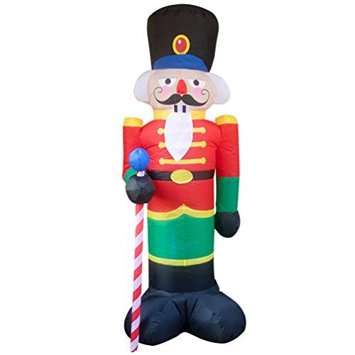 LIOOBO Inflatable Santa Claus Door Welcoming Inflatable Outdoor Decoration Large Ornaments 1 Set (US Plug)