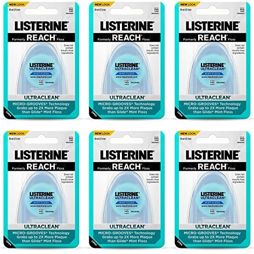 Listerine Ultraclean Dental Floss, Oral Care, Mint-Flavored, 30 Yards 1 Count (pack of 6)