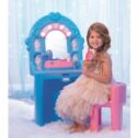 Little Tikes Ice Princess Magic Mirror Toy Vanity Table and Chair with Lights, Sounds and Pretend Play Toy Beauty Accessories-...